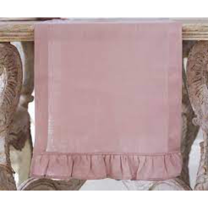 Tấm trải table runner trang trí bàn phối bèo vải linen