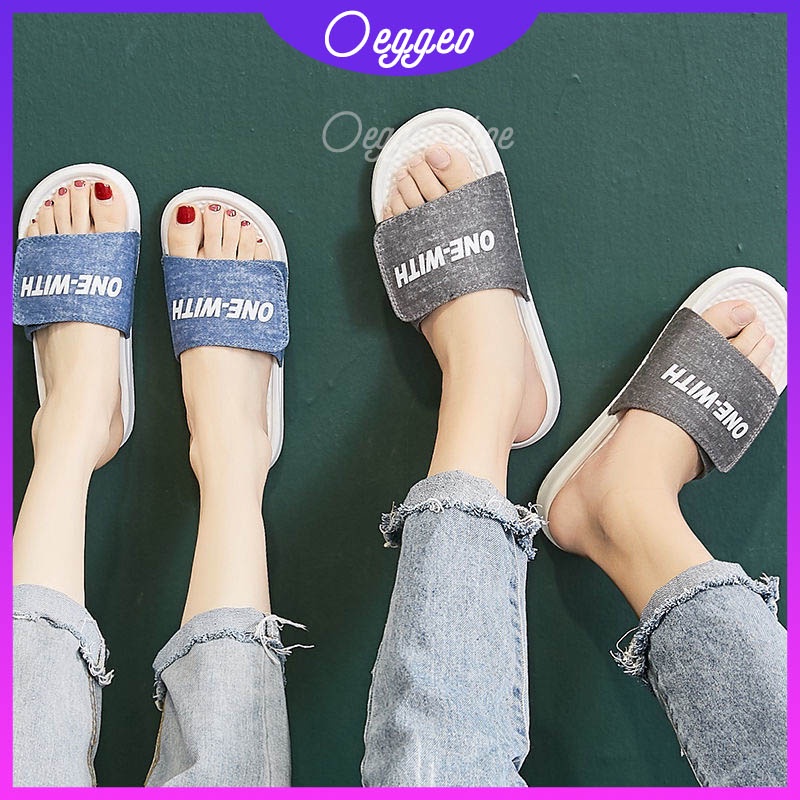 Oeggeo shop Denim men slippers boys shoe waterproof non-slip