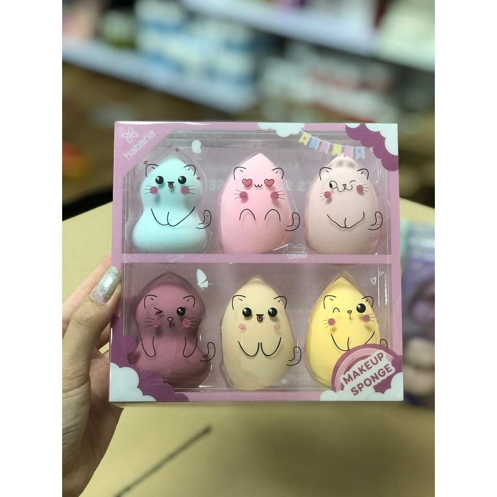 Set 6 Bông Phấn Mút Tán Nền Habaria makeup Sponge