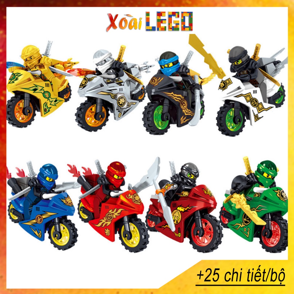 [Mã LIFE0503TOYS giảm 10% đơn 0Đ] Đồ chơi Mô hình nhân vật ninjago cùng moto 8 mẫu nhân vật