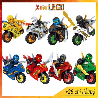 Đồ chơi Mô hình nhân vật ninjago cùng moto 8 mẫu nhân vật