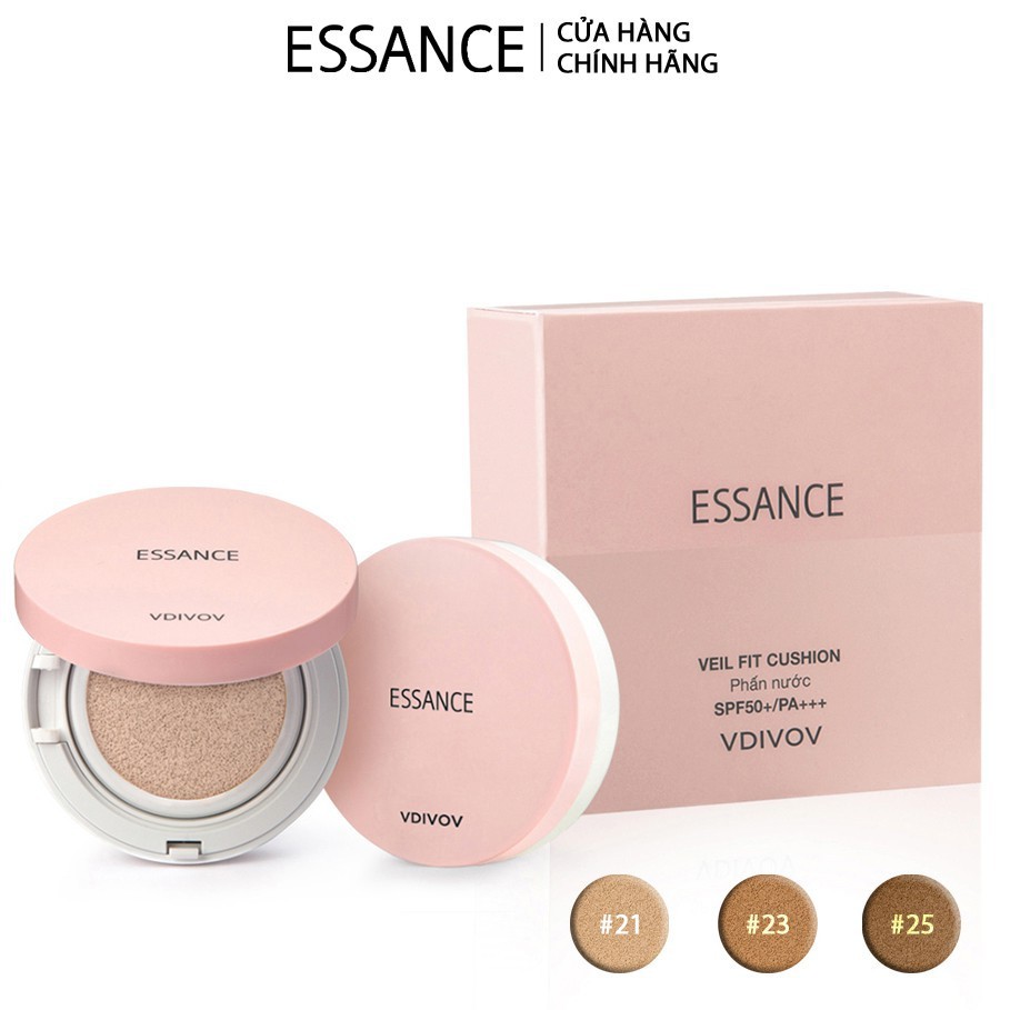 Phấn nước mịn lì mờ khuyết điểm Essance Veil Fit Cushion SPF50+ PA+++ 15g