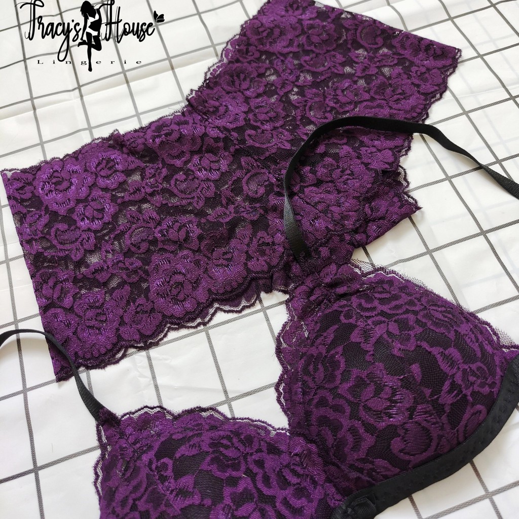 Set Bra - Bralette ren sexy không gọng, mút mỏng - Màu tím - NY04 | BigBuy360 - bigbuy360.vn