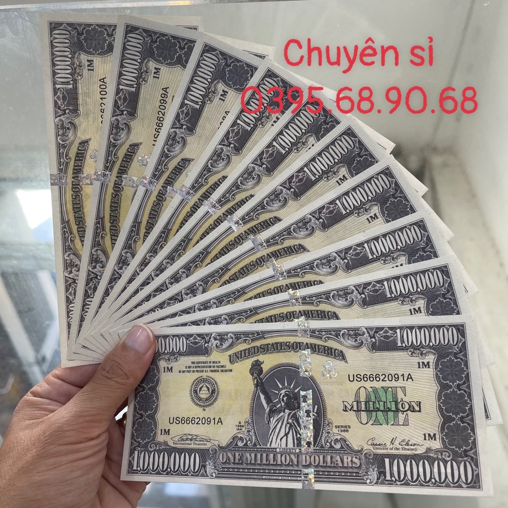 Sỉ Combo 10 Tờ Tiền Triệu Đô - 1 Triệu Usd Kỉ Niệm Có Bảo An