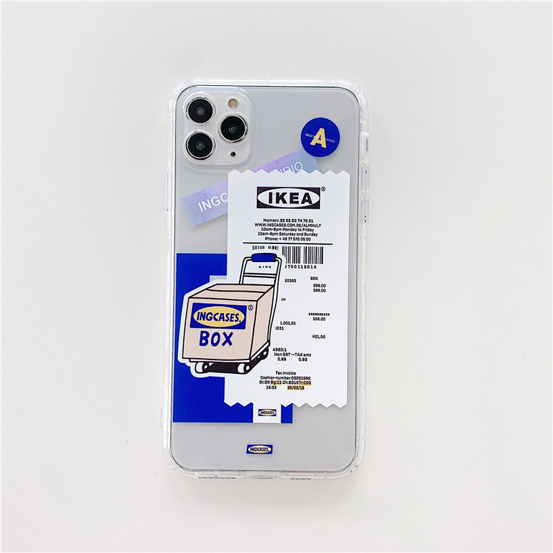 Suitable for Xiaomi Redmi note7 note8 note9 note9pro all-inclusive couple transparent extra box label note9S note9Promax 9A 9C male and female personality IKEA shockproof mobile phone case