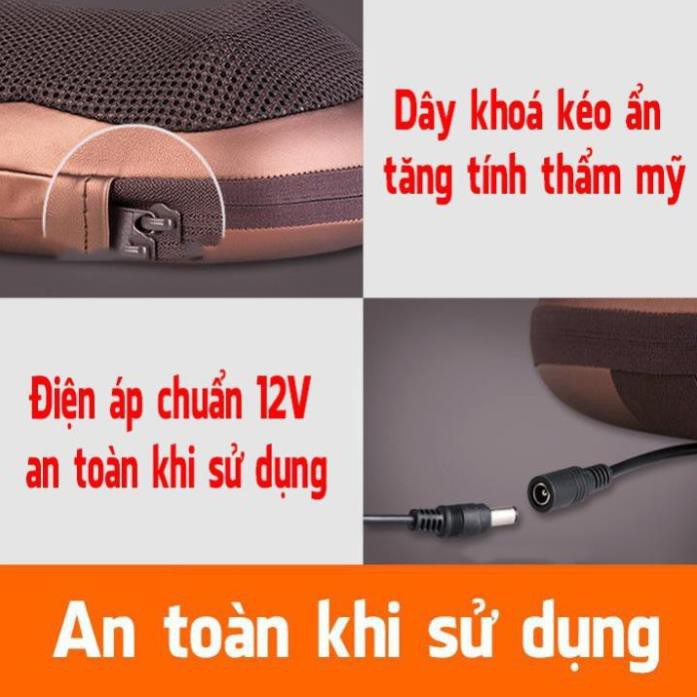 Gối mát xa 8 bi hồng ngoại massage cao cấp Nhật Bản