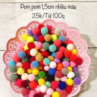 Pompom 2,5cm 100 quả