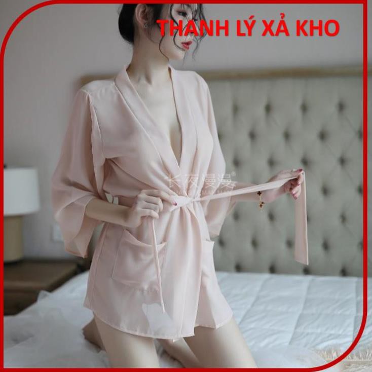 Áo choàng ngủ kimino, Áo choàng đi biển voan cát siêu sexy [ Code: ACVT005 ] đầm ngủ cosplay sexy thắt đai gợi cảm | BigBuy360 - bigbuy360.vn
