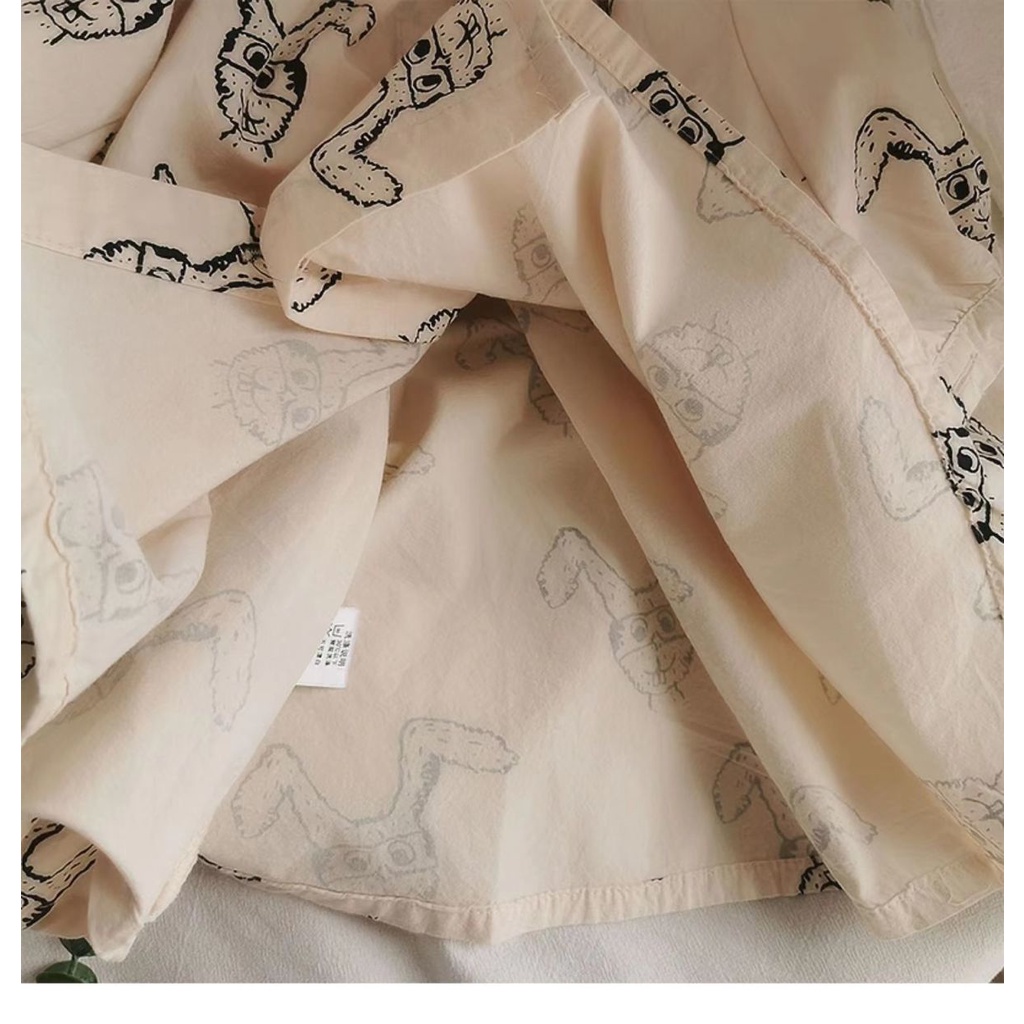 Đầm Tay Ngắn In Họa Tiết Hoạt Hình Phong Cách Hàn Quốc Thời Trang Mùa Hè Xinh  2022 Xắn Cho Bé Gái