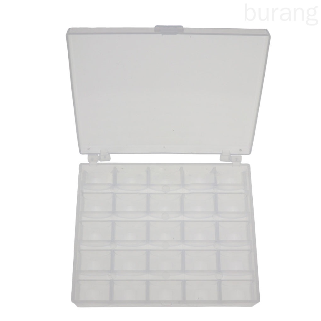 Hộp đựng ống chỉ bằng nhựa trong suốt chia 25 ngăn sắp xếp gọn gàng tiện dụng