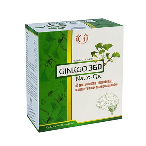 Ginkgo 360 Natto-Q10 GINIC -  hỗ trợ tăng cường tuần hoàn máu não, giảm nguy cơ tai biến, đột quỵ (100 viên)