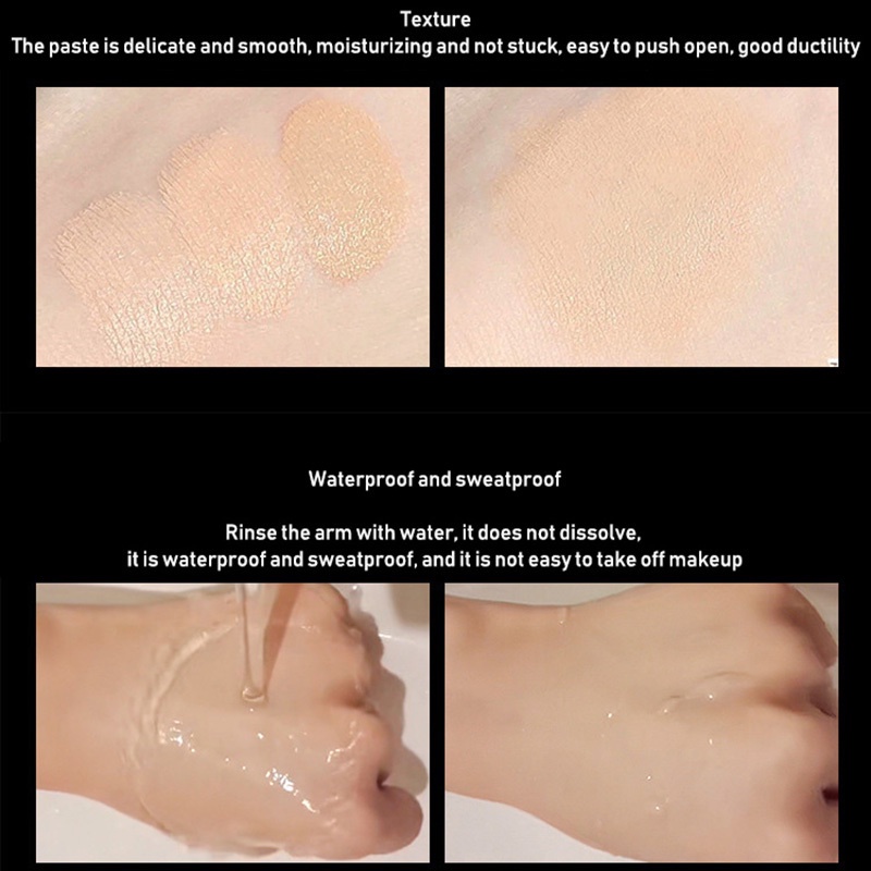 1 Kem Che Khuyết Điểm Ba Màu Dưỡng Ẩm Chống Thấm Nước Lâu Trôi Không Phai Màu Che Phủ Đốm Đen Và Quầng Thâm Hiệu Quả