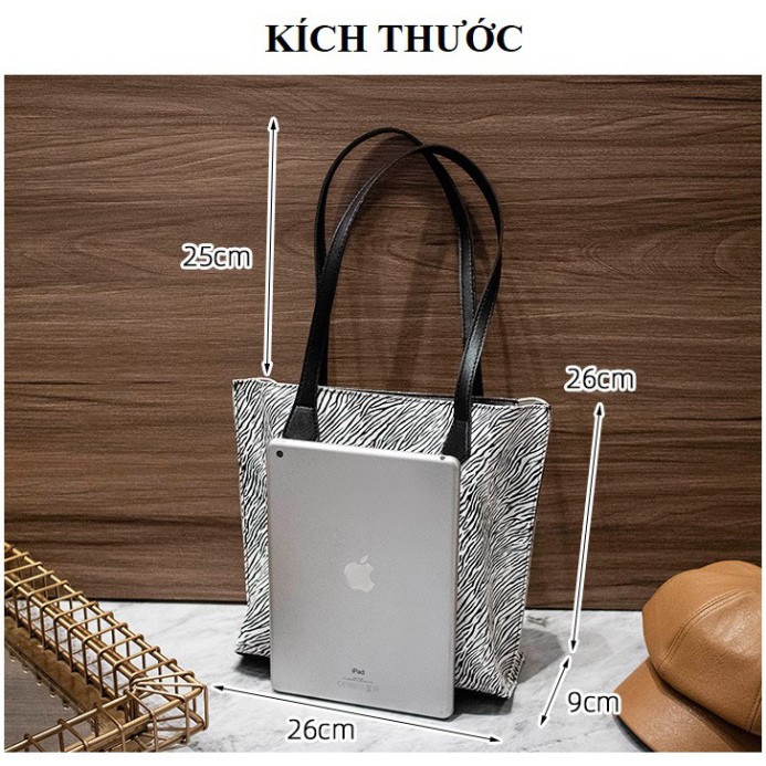 Túi kẹp nách, túi đeo vai họa tiết ngựa vằn phong cách Retro KN07 - Chip Xinh Boutique