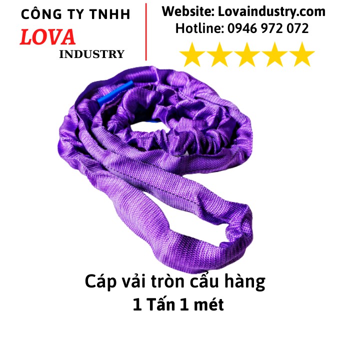 Cáp Vải cẩu Hàng Bản Tròn 1 Tấn 1 Mét endless 7:1