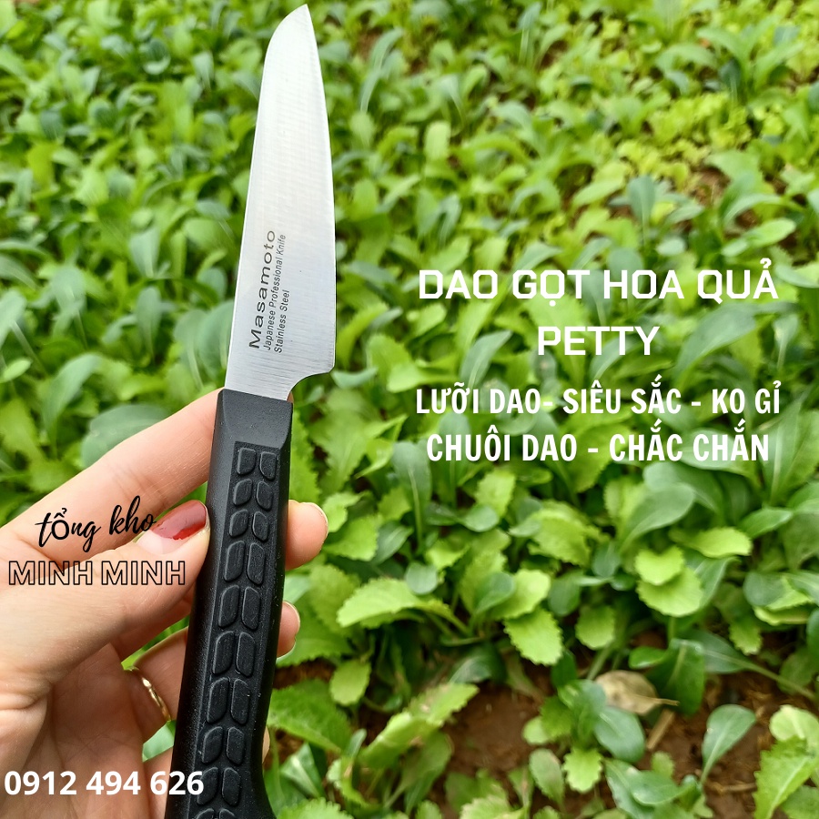 Dao Nhật, Dao Masamoto PETTY120 Cao Cấp-  thái gọt hoa quả rau củ- SIÊU SẮC- Inox Không Gỉ- Dễ Mài