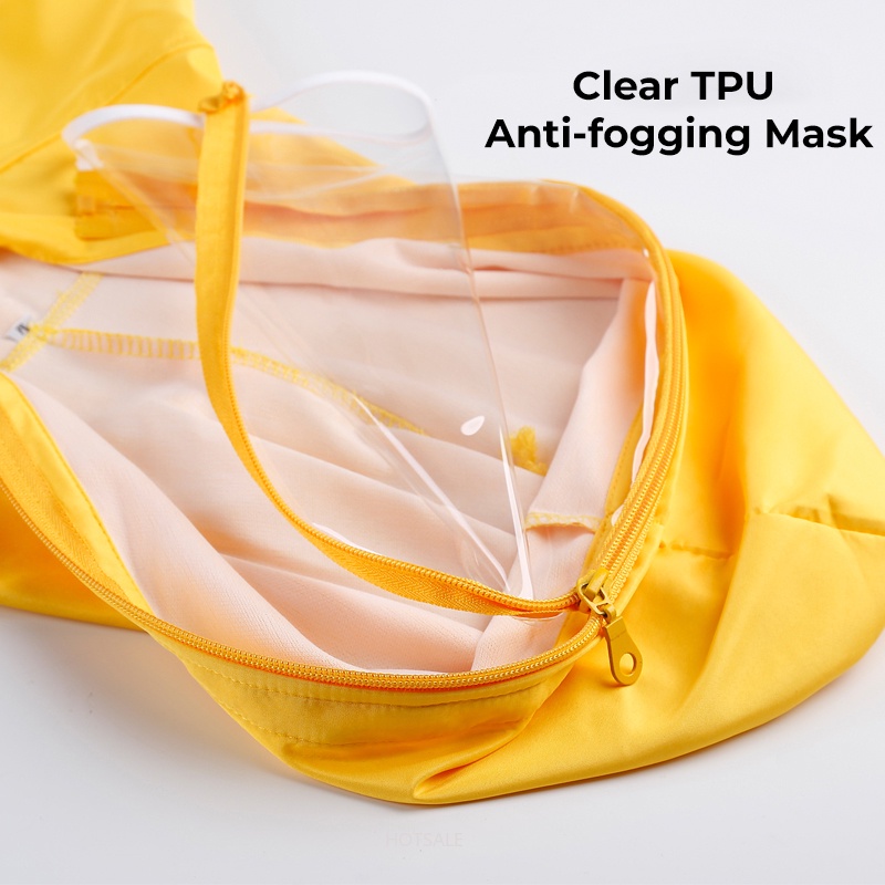 Áo khoác có mũ kèm mặt nạ bảo vệ toàn diện chống thấm nước cho nam và nữ