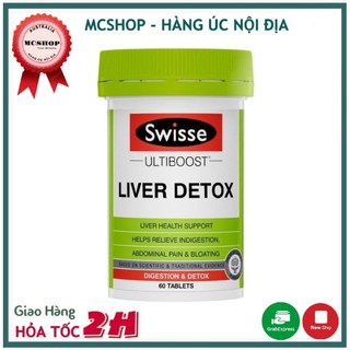 Thải độc gan Swisse úc Ultiboost Liver Detox mát gan giải độc bán chạy số 1 60/125/200 viên