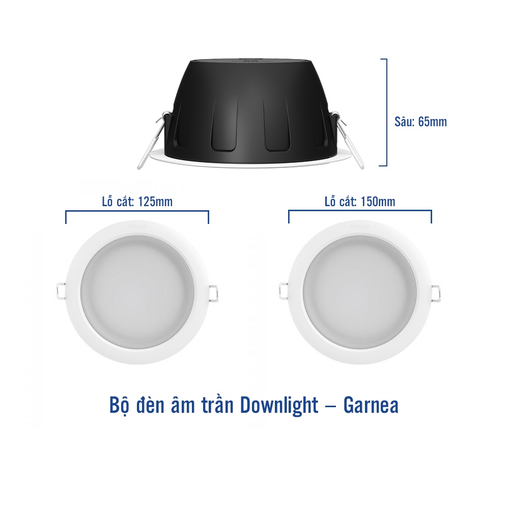 Bộ đèn âm trần Philips Hue Downlight – Garnea 7W D125 / 10W D150