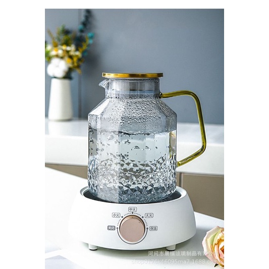 Combo 1 bình 4 cốc thủy tinh brosilicate chịu nhiệt dung tích lớn 1.8L