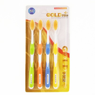 [SIÊU RẺ] Vỉ 4 bàn chải đánh răng GOLD Plus+ siêu mềm