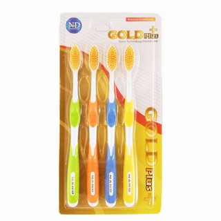 Vỉ 4 bàn chải đánh răng GOLD Plus+ siêu mềm