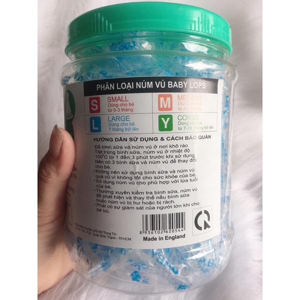 Núm ty thay thế Baby lops cổ hẹp( ảnh thật)