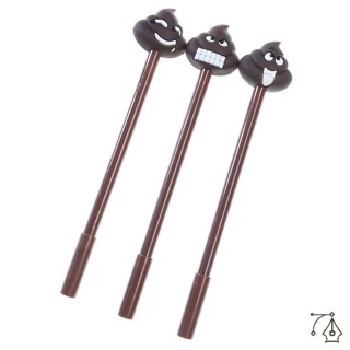 Bút bi nước mực gel hình Shit Pison, mực đen ngòi kim 0.38mm - 1 cái