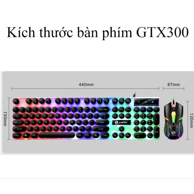 Bàn phím gaming led nút tròn kèm chuột gaming led gtx300 rất độc đáo cho các game thủ