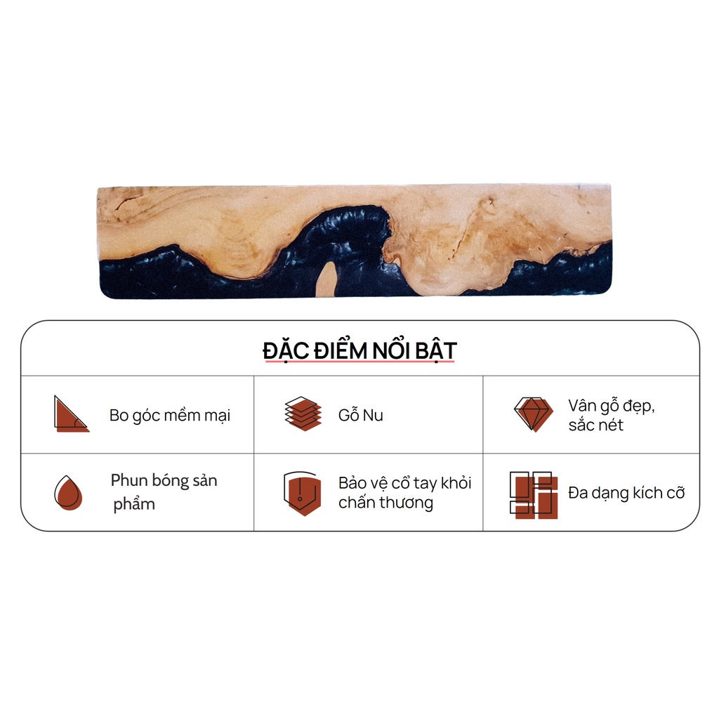 Kê tay gỗ Nu Resin AlphaWork Black