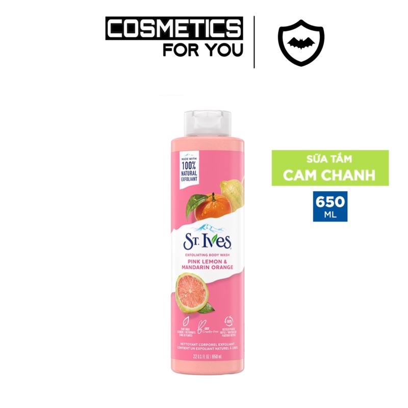 SỮA TẮM ST. IVES BODY WASH DƯỠNG DA VÀ TẨY TẾ BÀO CHẾT 650ML USA