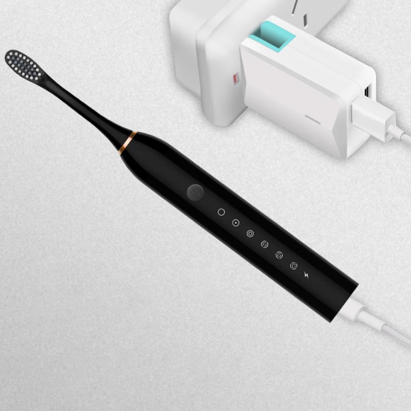 [Hàng mới về] Bàn chải đánh răng điện tử Sonic 42000 lần/phút 6 chế độ siêu âm có thể sạc lại và 4 đầu bàn chải