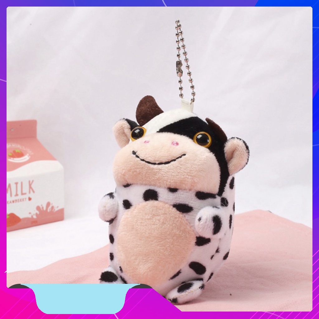 Móc khoá, móc cài balo hình bò sữa