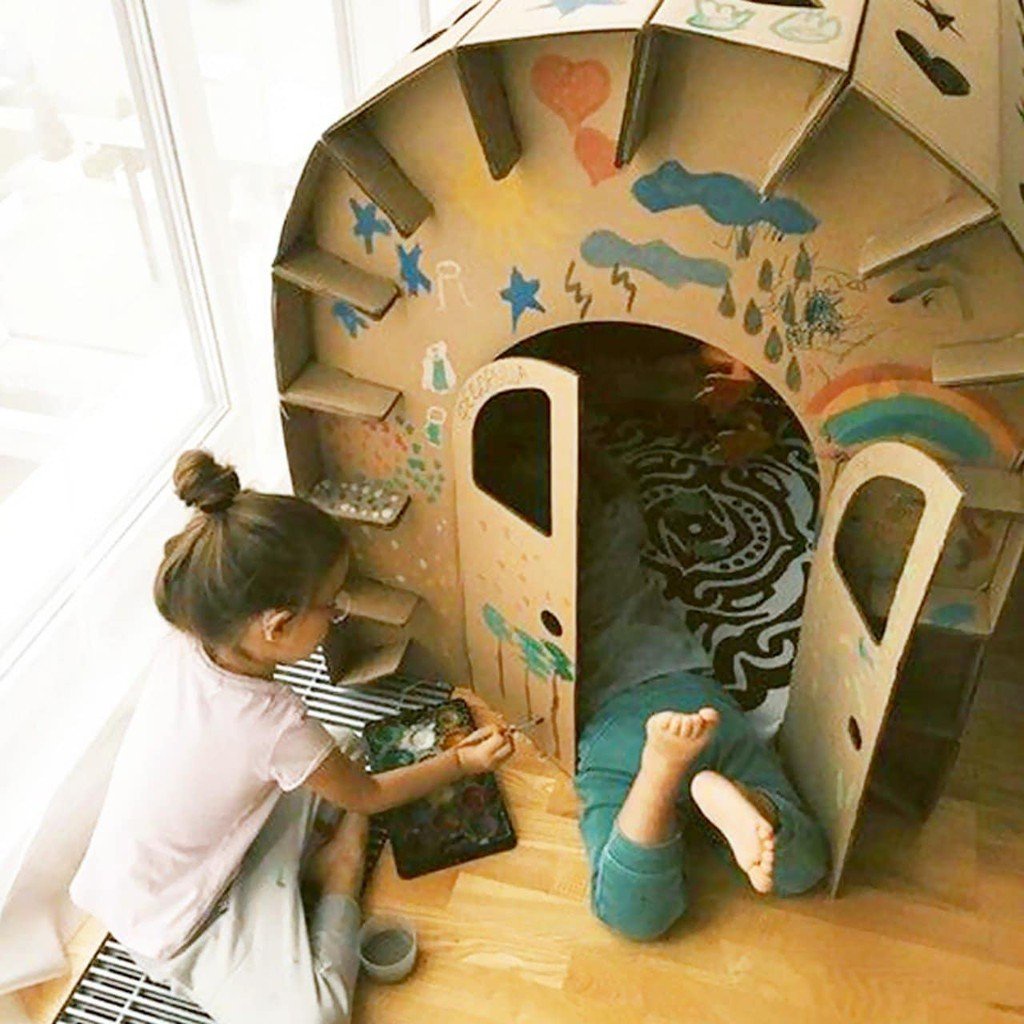 NHÀ GIẤY - NHÀ BẰNG BÌA CARTON - MÓN QUÀ TUYỆT VỜI CHO TUỔI THƠ CỦA BÉ YÊU