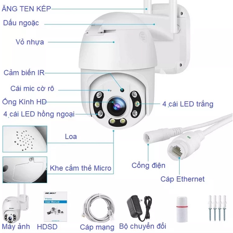 Camera IP Wifi V380 Pro, Cam Hisee SE Dùng Ngoài Trời Trong Nhà Xoay 360 - Đèn Hồng Ngoại Ban Đêm- Phát Hiện Chuyển Động