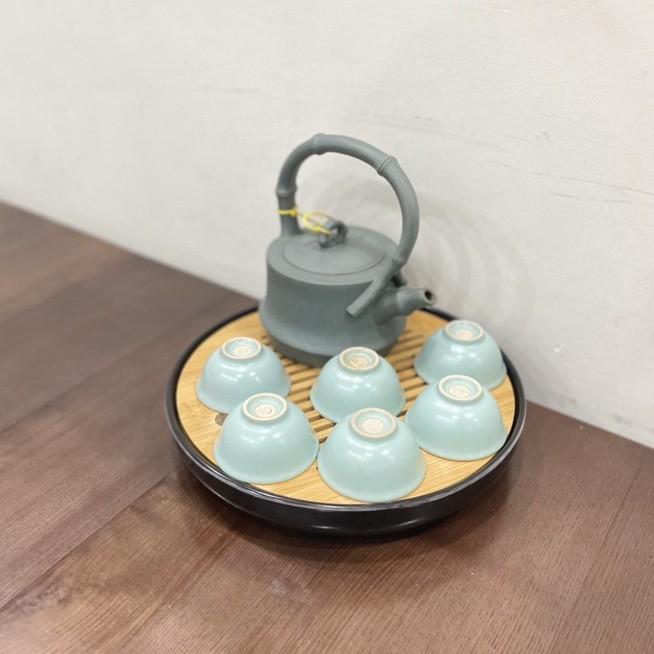 Khay Trà Tre Gỗ Tre Có Khay Đựng Nước Tiện Lợi, Bàn Trà Chè Không Không Cong Vênh Mối Mọt