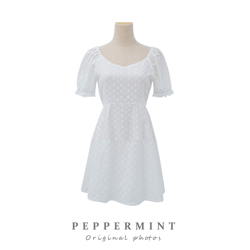 Đầm Peppermint 43794 tay ngắn họa tiết hoa phong cách Hàn Quốc thời trang xinh xắn cho nữ