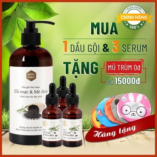 💥 TẶNG NGAY XỊT RỤNG TÓC GIA 120K 💥  Bộ 1 Dầu gội Cỏ Mực Mộc Nhu & 3 Serum Cỏ Mực Mộc Nhu