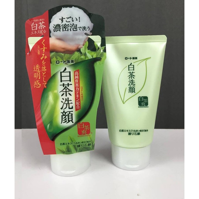 Sữa rửa mặt Rohto Shirochasou trà xanh tuýp 120g - chuyên sỉ hàng nội địa Nhật
