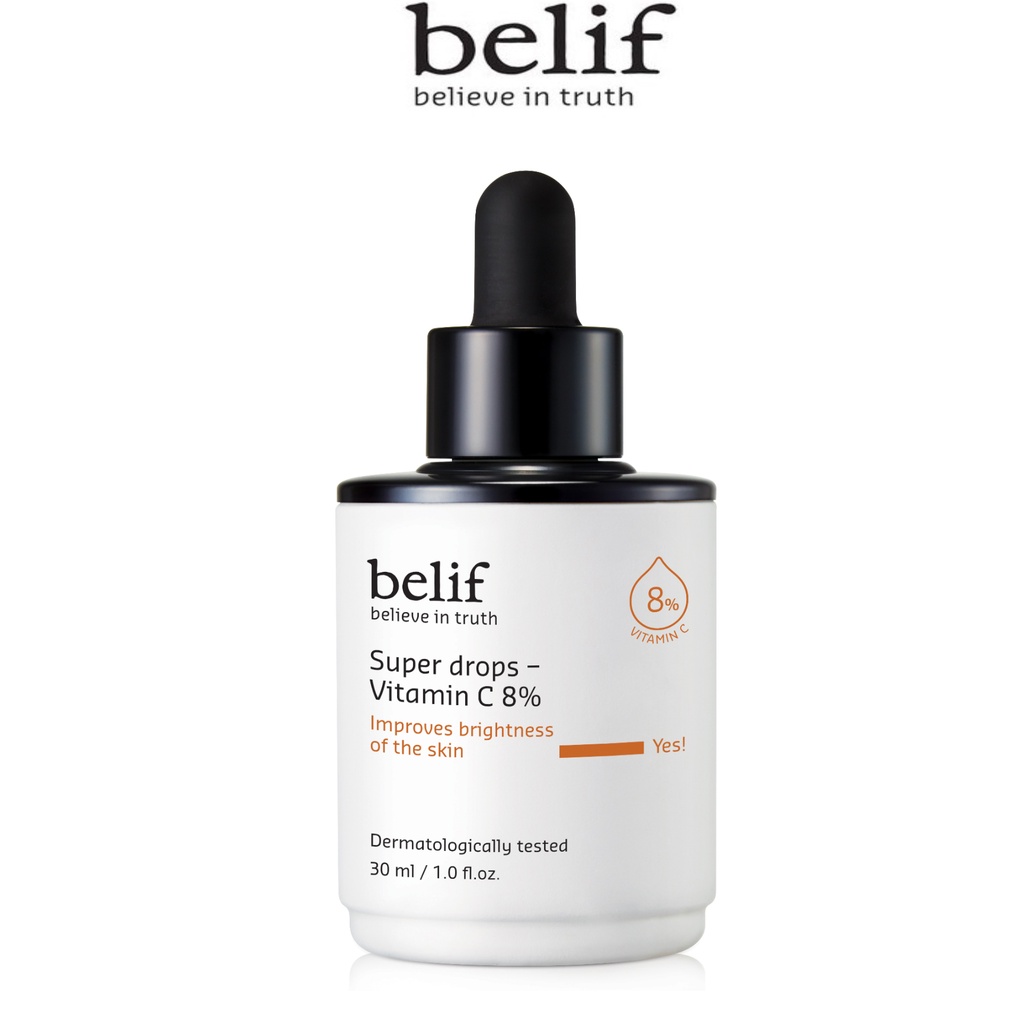 Tinh chất dưỡng sáng đều màu và mờ thâm belif Super Drops Vitamin C 8% 30 ml