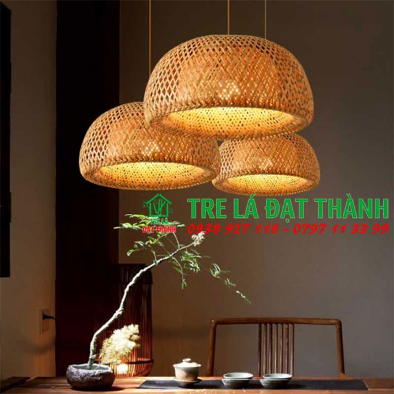 Chùm đèn tre trang trí,chao đèn đan tre thủ công trang trí quán caffe quán ăn nhà hàng