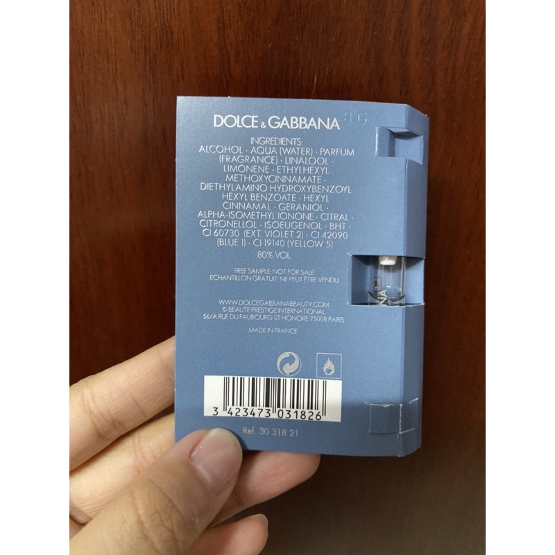 SAMPLE VIAL MẪU THỬ NƯỚC HOA DOLCE AND GABBANA LIGHT BLUE - Nước hoa nam |  