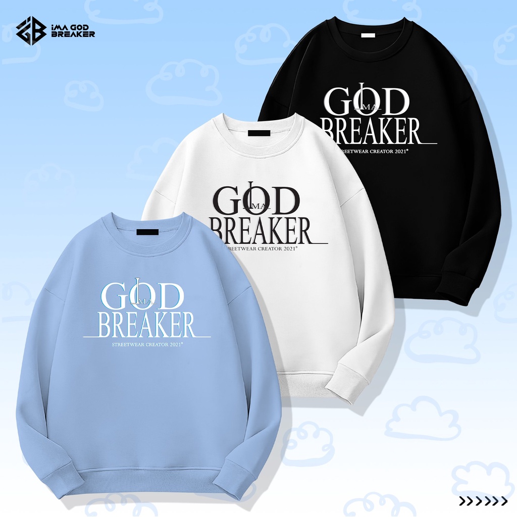 Áo Sweater Basic Màu Xanh Dương iMA God Breaker