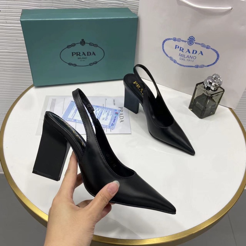 Sandal prada gót dẹt mũi nhọn fullbox