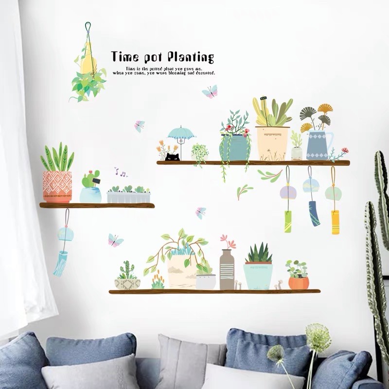 Decal dán tường chậu cây MS-99 [Sticker dán tường]