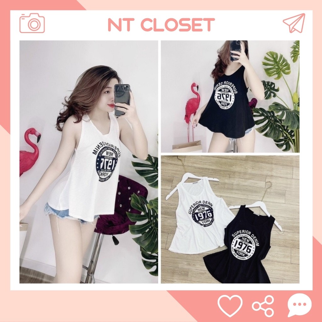 Áo Thun Ba Lỗ Form Rộng 1976, Chất Coton Mịn Mát NT Closet - AT009