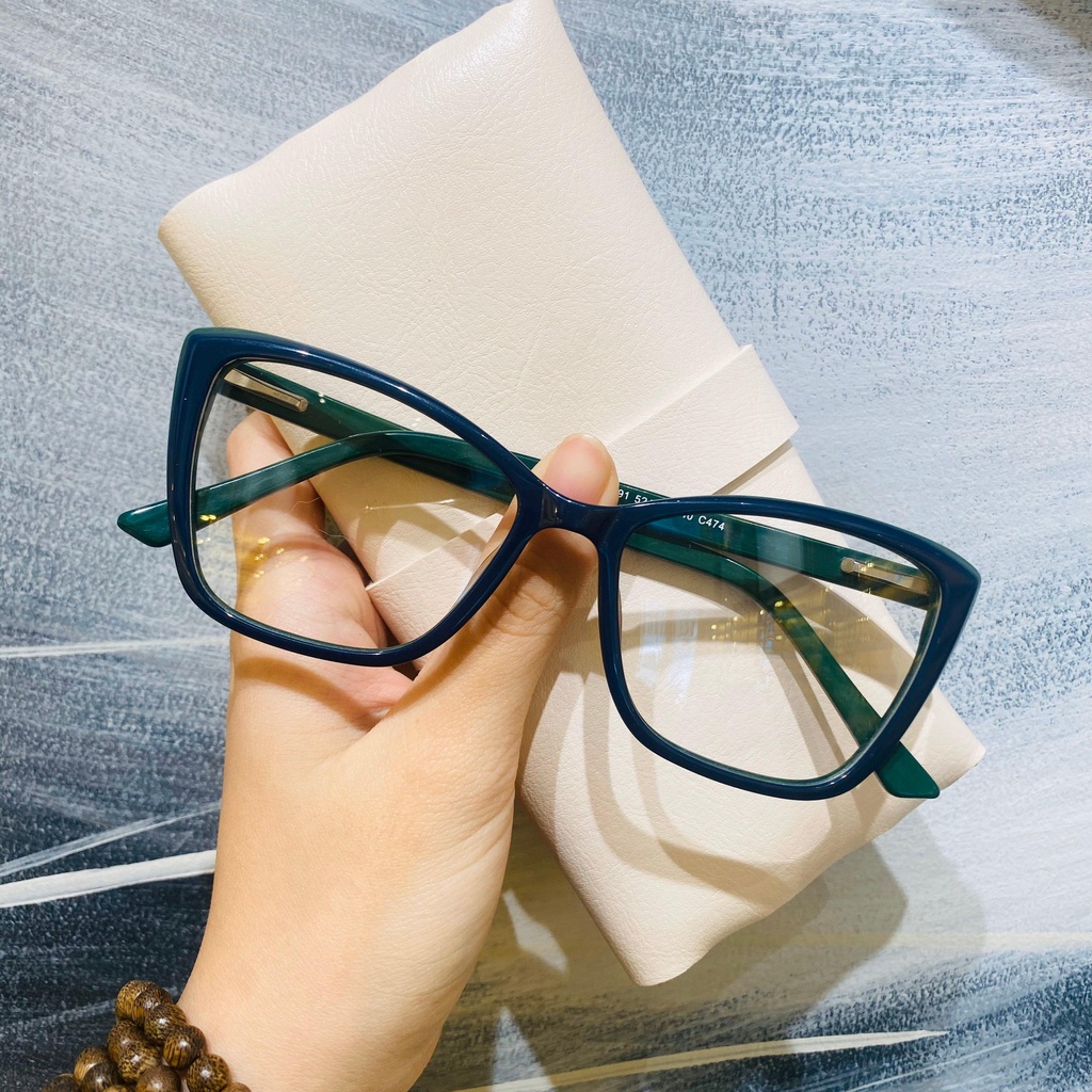 Gọng kính nhựa acetate thời trang nam nữ cao cấp dáng mắt mèo OURESS 8391
