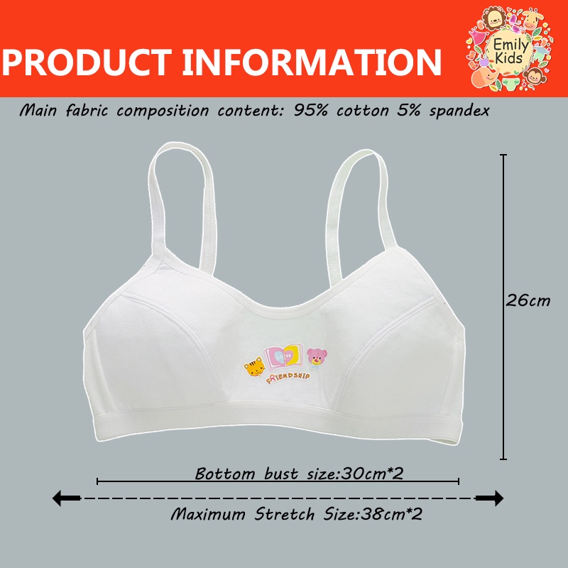 Áo Ngực Cotton Thoáng Khí In Họa Tiết Hoạt Hình Dễ Thương Thời Trang Cho Bé Gái 8-16 Tuổi
