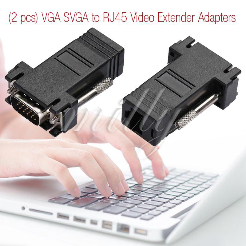Adapter video extender durable vga svga to rj45 2pcs/pair laptop