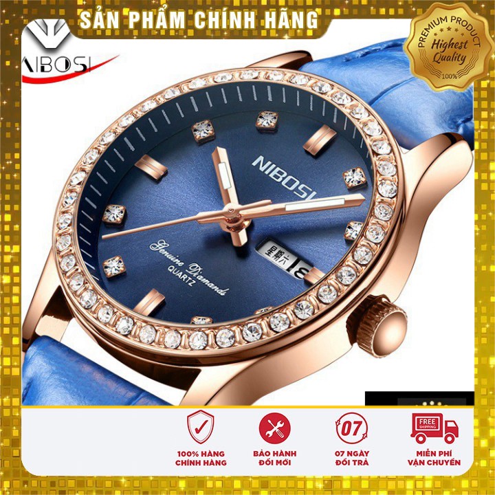 ⌚️ ĐỒNG HỒ NỮ NIBOSI 2311 (1985) -  DÂY DA VIỀN ĐÍNH ĐÁ CAO CẤP - HÀNG CHÍNH HÃNG FULL BOX SALE