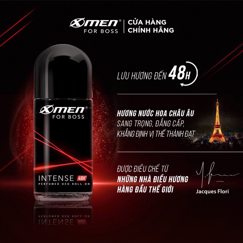 Lăn khử mùi X-Men For Boss INTENSE 50ML, LUXURY 50ML, FIRE 50ML, WOOD 50ML, MOTION 50ML